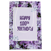 Sac Cadeau Moyen Purple Phlox Pour 100e Anniversaire (Devant)