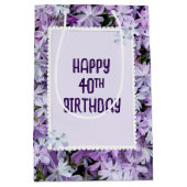 Sac Cadeau Moyen Purple Phlox Pour 40e Anniversaire (Devant)
