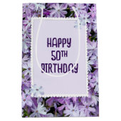 Sac Cadeau Moyen Purple Phlox Pour 50e Anniversaire (Devant)