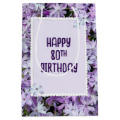 Sac Cadeau Moyen Purple Phlox Pour 80e Anniversaire (Devant)