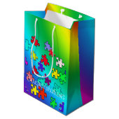 Sac Cadeau Moyen Puzzles multicolores (Dos Angle)