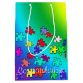 Sac Cadeau Moyen Puzzles multicolores (Devant)