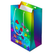 Sac Cadeau Moyen Puzzles multicolores (Devant Angle)