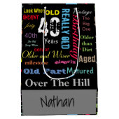 Sac Cadeau Moyen quarantième Étape importante du joyeux (Dos)