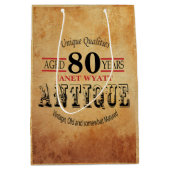 Sac Cadeau Moyen Quatre-vingtième anniversaire d'étape importante (Devant)