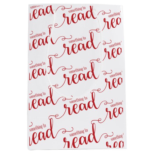 Sac Cadeau Moyen Quelque chose à lire 4 Thème présent (Devant)