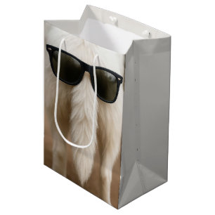 Sac Cadeau Moyen Queue de chien d'anniversaire avec lunettes de sol