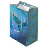 Sac Cadeau Moyen Queue de sirène de l'océan scintillant pour fête d (Dos Angle)