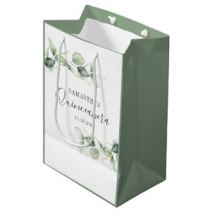 Sac Cadeau Moyen Quinceanera Eucalyptus 15ème anniversaire