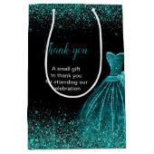 Sac Cadeau Moyen Quinceanera Robe Bleue Turquoise Parties scintilla (Devant)