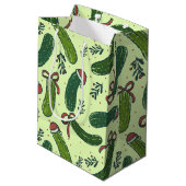 Sac Cadeau Moyen Quirky Festive Pickles de Noël Motif (Dos Angle)