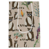 Sac Cadeau Moyen Raccoon mignonne en Motif de la forêt de pins (Dos)