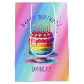Sac Cadeau Moyen Rainbow Cake Happy Birthday (Dos)