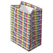 Sac Cadeau Moyen Rainbow Crayons Artist Art Class Anniversaire (Devant Angle)