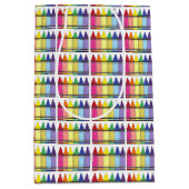 Sac Cadeau Moyen Rainbow Crayons Artist Art Class Anniversaire (Devant)