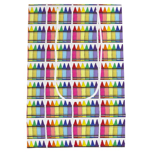 Sac Cadeau Moyen Rainbow Crayons Artist Art Class Anniversaire (Dos)