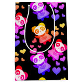 Sac Cadeau Moyen Rainbow Galaxy Cute Panda Love Heart (Devant)