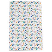 Sac Cadeau Moyen Rainbow Music Notes (en blanc) (Devant)