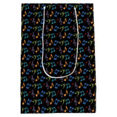 Sac Cadeau Moyen Rainbow Music Notes (Noir) (Dos)
