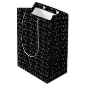 Sac Cadeau Moyen Rainbow Music Notes (Noir) (Dos Angle)