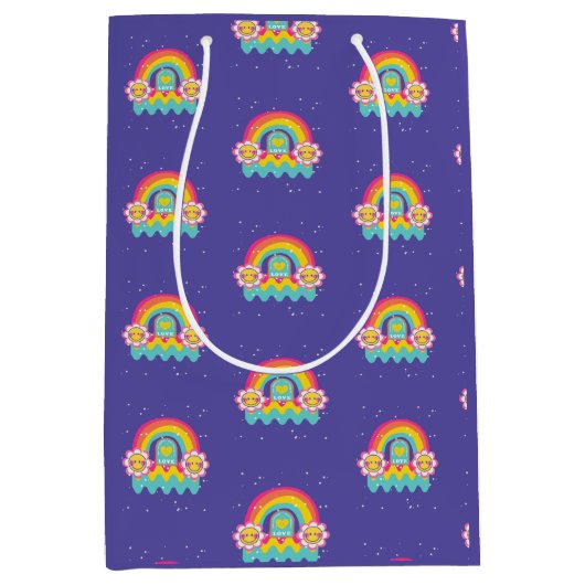 Sac Cadeau Moyen Rainbow Vous aimez (Devant)
