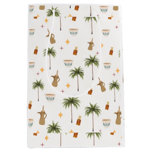 Sac Cadeau Moyen Ramadan Coffee & Dates Seamless Pattern (Devant)