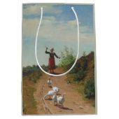 Sac Cadeau Moyen Ramener le troupeau d'oies (par Paul Peel) (Devant)