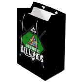 Sac Cadeau Moyen Rangement pour queue de billard personnalisé NOM S (Devant Angle)