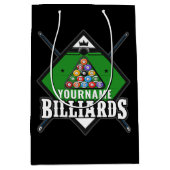 Sac Cadeau Moyen Rangement pour queue de billard personnalisé NOM S (Devant)