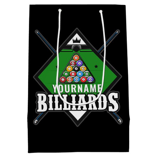 Sac Cadeau Moyen Rangement pour queue de billard personnalisé NOM S (Dos)