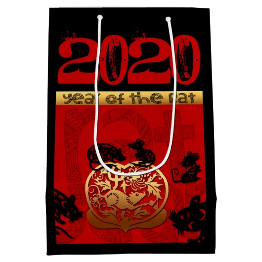 Sac Cadeau Moyen Rat Chinois coutume Nouvel An Zodiac Bithday MGB (Dos)