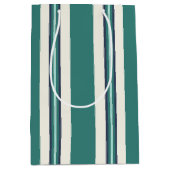 Sac Cadeau Moyen Rayé de Vert  (Devant)