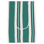 Sac Cadeau Moyen Rayé Vert  (Dos)