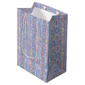 Sac Cadeau Moyen Rayure florale de printemps (Devant Angle)