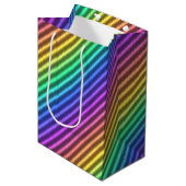 Sac Cadeau Moyen rayure nostalgique d'arcade :  (Devant Angle)