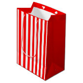 Sac Cadeau Moyen Rayure rouge et blanche (Devant Angle)