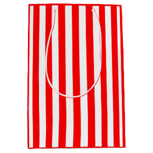 Sac Cadeau Moyen Rayure rouge et blanche