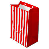 Sac Cadeau Moyen Rayure rouge et blanche (Dos Angle)