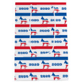 Sac Cadeau Moyen Rayures 2020 patriotiques d'âne de Démocrate (Dos)