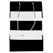 Sac Cadeau Moyen Rayures blanches noires (Devant)
