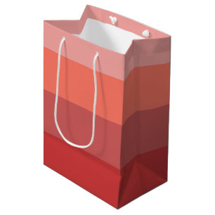Sac Cadeau Moyen Rayures Rose Corail