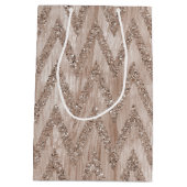 Sac Cadeau Moyen Rayures roses de Chevron de peinture de parties (Dos)