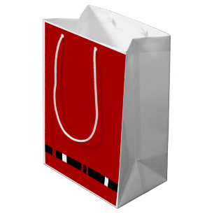 Sac Cadeau Moyen Rayures rouge noir et blanc