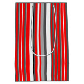 Sac Cadeau Moyen Rayures rouges blanches et grises (Dos)