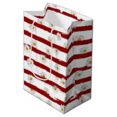 Sac cadeau moyen rayures rouges Daisy (Devant Angle)