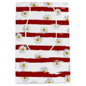 Sac cadeau moyen rayures rouges Daisy (Devant)