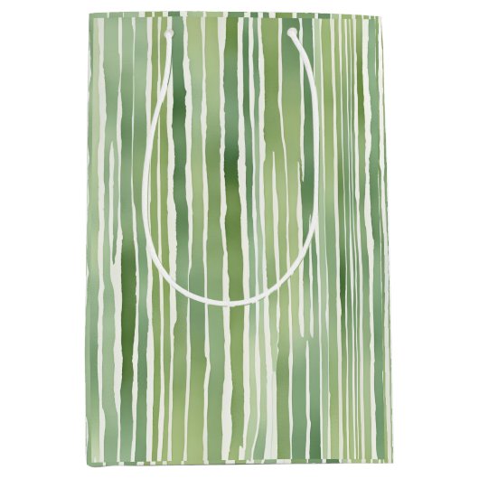 Sac Cadeau Moyen Rayures Vertes (Devant)