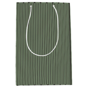 Sac Cadeau Moyen rayures vertes et grises