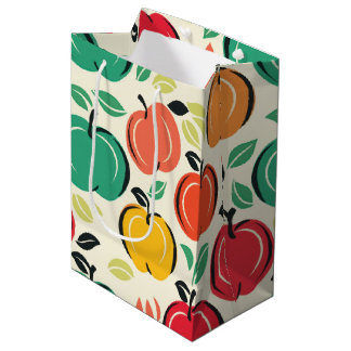 Sac Cadeau Moyen Récolte du verger rétro Fruits modernes du milieu