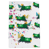 Sac Cadeau Moyen Recyclage Motif de la fête des camions à ordures (Devant)